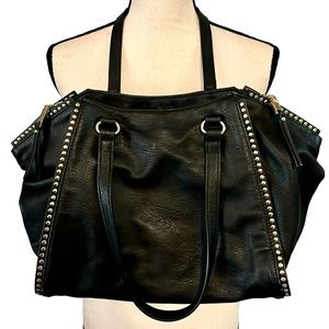 NWOT INC International Concepts black embelished faux leather ‘Hazel Satchel’